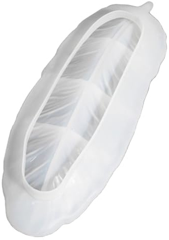 DOITOOL Molde de silicona para bandeja de resina epoxi con forma de hoja - Molde de bandeja con forma de pluma para bricolaje - Molde de resina para adornos, molde de yeso artesanal de silicona