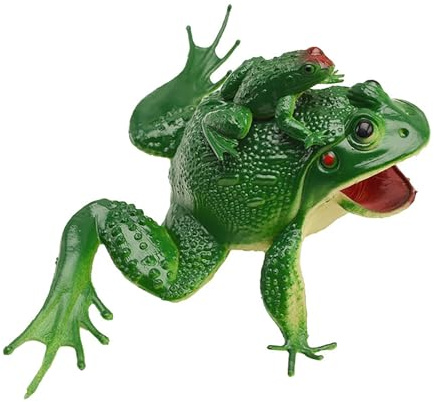 Phefop Modèle de Jouet de Simulation, Modèle Mère et bébé Grenouille en Plastique de qualité Supérieure pour Décoration d'aquarium, Fonction Sonore, Amusant pour Les âges
