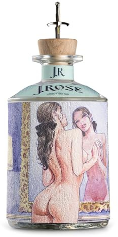J.ROSE London Dry Gin 70cl – Gin Italiano Artigianale di Alta Qualità – Botaniche Selezionate e Gusto Fresco – Distillato Premium in Bottiglia di Design Esclusiva JR05