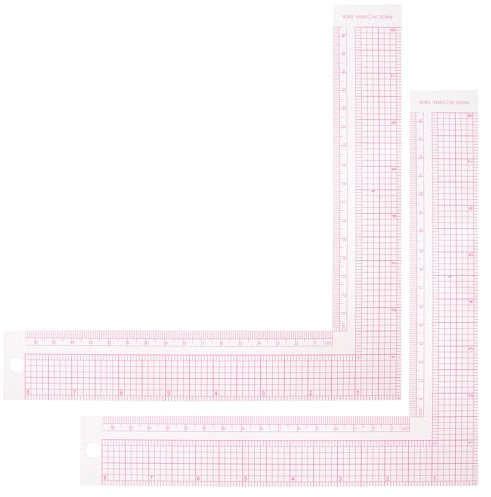 Cabilock Regla de Costura Forma de L 2 Piezas Plástico Flexible Transparente Regla de Sastre para Patrones y Medición Precisa Confección y Costura
