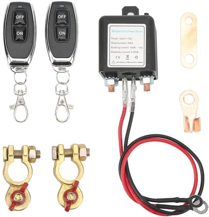 AceSupever 12-V Batterie Trennschalter Für Auto/LKW/Boot, 200-Ampere | Autobatterie Trennschalter, Mit 2 Kabellosen Fernbedienung, Verhindern Sie Batterie Drai, Diebstahlschutz, Externe Antenne