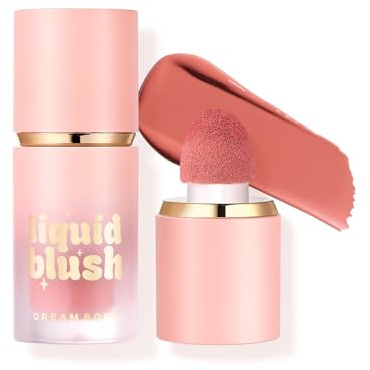 Fard à joues liquide d'aspect naturel - Texture crémeuse douce - Teinte de joues longue durée - Maquillage miscible et hydratant - Blush non collant