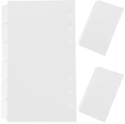 Homoyoyo Divisores de Índice para Carpeta A6 6 Orificios, Separadores de Página Transparentes de Pvc, 18 Hojas en 3 Paquetes, Marcadores de Bloc de Notas Organizadores para Oficina