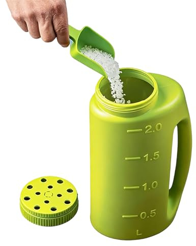 Generisch Dispositivo de esparcidor de mano para sal y esparcimiento, depósito de 2 l, para calzadas, jardines, césped,