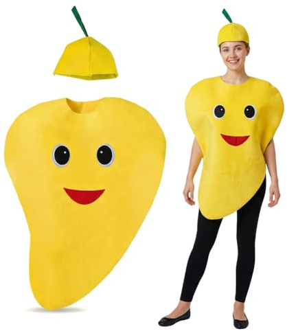 JynxtoyZeal Divertido Traje De Cosplay, Disfraz de fruta de Mango para adultos, Disfraz de Fruta Divertida de Carnaval para Halloween, fiestas temáticas, juegos de rol