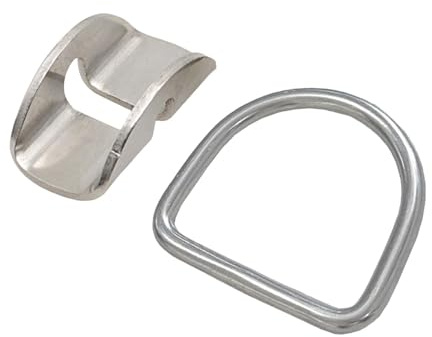 en D para cinturón de Buceo: Base de Montaje pequeña de 16 g, retenedor Fuerte de Acero Inoxidable 316, Hebilla de arnés de Correas para Actividades de Surf | D de Marino para buce