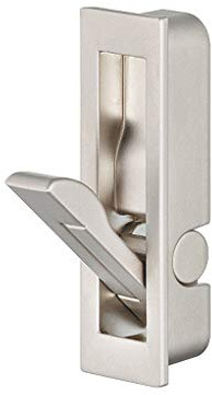 Gedotec Klappgriff Metall Möbelgriff vernickelt matt - K-085 | Klapphaken & Kleiderhaken klappbar | Griff & Haken zum Einlassen für Möbel im Holz | Stahl verchromt | 1 Stück - Schrankgriff versenkt