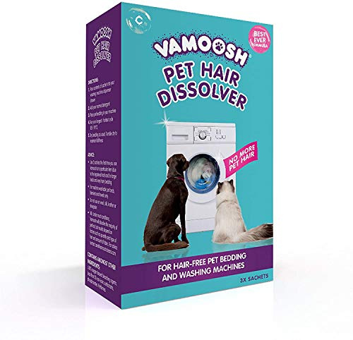 Vamoosh Pet Hair Dissolver | For Front Load | Patented Pet Hair Dissolving Formula | Removes Odor | Dissolves Dog, Cat & Animal Fur | Safe for Pets | No Harmful Chemicals | 100g (Pack of 3)