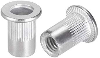 sourcing map 100Stk M6 Aluminium Legierung Nietmuttern Flachkopf Einsatz