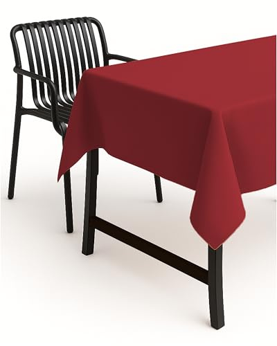 texpot Tischdecke 135 x 180 cm oval Rot Leinenoptik Lotuseffekt Fleckschutz Bügelfrei Tischtuch
