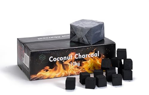 Ken Chiku Kohle (Kokosnussschale 10kg) für Shisha Hookah & BBQ 10kg - 180 Stück (40mm)