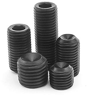 BOZONLI Cup Punkt Madenschraube Sechskantkopf Inbusschraube Maschinenschraube Schwarz Karbonstahl Befestigungsteile, M12*25mm,10 Stück