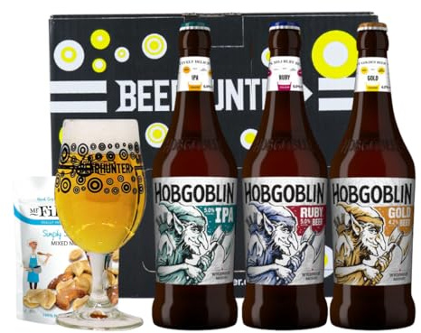 Beer Hunter Wychwood Hobgoblin Ale Gift Set - Ruby, Gold & IPA - 3 Pack