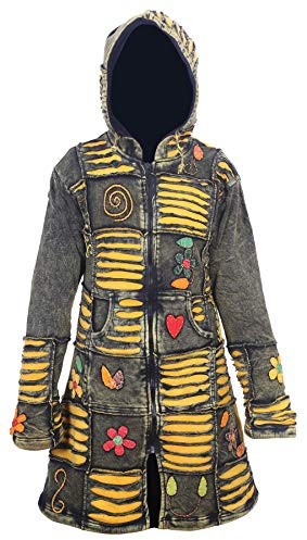 Ezhippie - Cappotto lungo da donna con taglio a rasoio, colore: