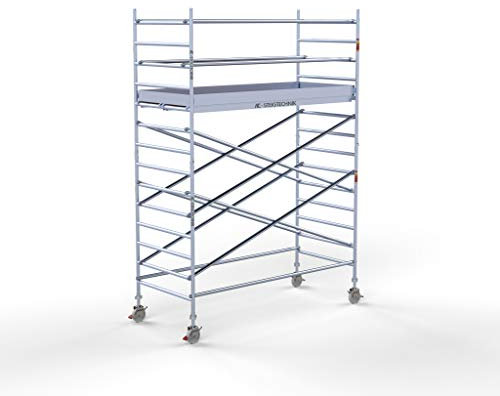 AC Steigtechnik PRO-L 300 Alu-Rollgerüst 5m Arbeitshöhe für freistehenden Aufbau (5,30 m Arbeitshöhe)