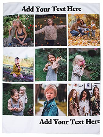 Band new Fotodecke mit Ihrer eigenen personalisierten Decke drucken Fotogravur weiche warme Dicke Fotodecke Entwerfen Sie Ihre eigene Decke für Kinderfamilie BBF Baby Hund Jubiläum (130 x 150 cm)