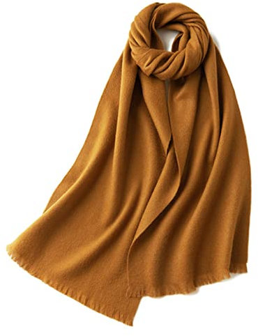 UKKO Kaschmirschal Winterwolle Gestrickter Schal Warme Frauen Baumwollschals Männer Geschenke Netter Schal-Amber Yellow