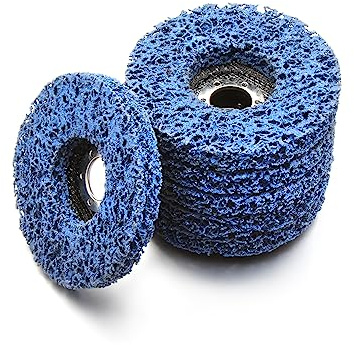 Twilight Garage 6PCS Strip Discs Stripping Wheel, 115mm 4.5 inch Poly Paint Removal Disc for Angle Grinder Clean and Remove Paint Coating Rust Welds Oxidation (4-1/2 x 7/8) - Blue