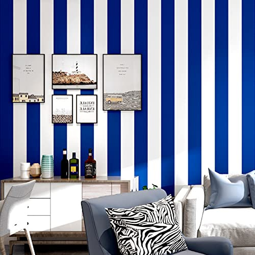 SUPPL Carta da Parati a Strisce Blu PVC Moderno Impermeabile Carte da Parati Home Decor Soggiorno Camera da Letto Divano TV Sfondo 3D