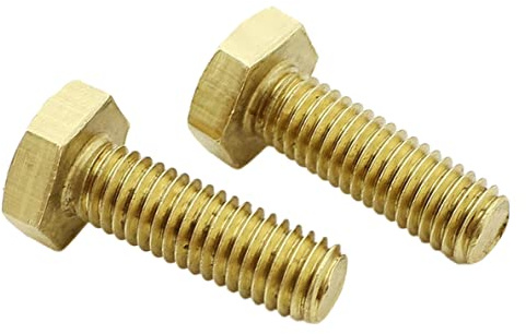 MACHSWON 10 Stück Sechskantschrauben, M6 x 30 mm, Messing, Außensechskantschraube, Sechskantgewinde, Gewinde, Außensechskantschrauben