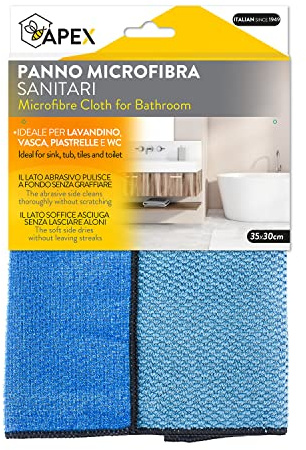 Apex Paño 100% Microfibra Especial para Limpiar Sanitarios y grifería, 35 x 30 cm