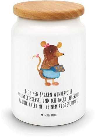 Mr. & Mrs. Panda Teedose Maus Kekse - Geschenk, Winter, Frischhaltedose, Keksdose, Weihnachten, Vorratsdose, Kaffeedose, behälter, Weihnachtskekse, Dose, Plätzchen