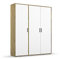 Rauch Möbel Voyager Schrank Kleiderschrank Drehtürenschrank, Alpinweiß/Eiche Artisan, Holz, 3-türig, inkl. 1 Kleiderstange, 4 Einlegeböden BxHxT 140x194x53 cm