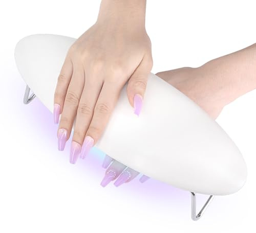 wenxintek UV-LED-Nagellampe,2 in 1 UV Lampe für Gelnägel mit Handauflage,48W UV LED Lampe Nägel für Nagellack, 24PCS LED-Licht Perlen Nageltrockner(Weiß 0713)