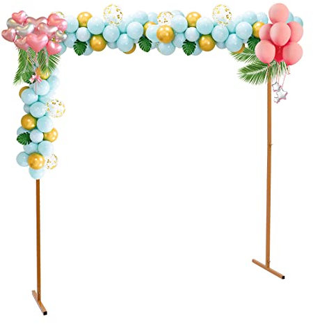 TRIEBAN Arche de ballon en métal, 2 m x 2 m, fond de fête de mariage, arche de ballon décoration rectangulaire, cadre de fleurs, cadre d'arche carré doré, cadre d'arche en métal, espace pour fête de