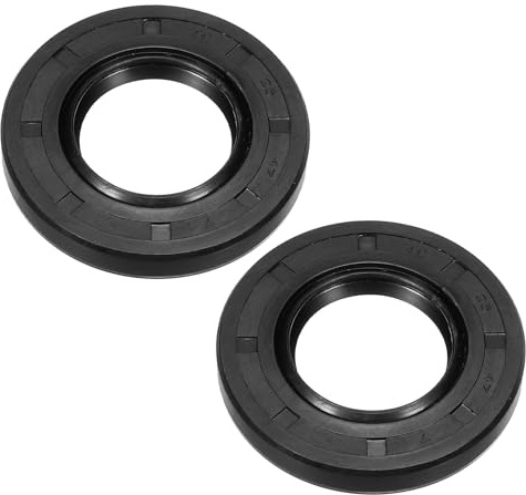 PATIKIL Öldichtung 25mm x 47mm x 7mm (2Stk) Nitrilgummi Abdeckung Doppel Lippen Federbelastete TC Öl Wellen Dichtung für Lager Welle Schwarz