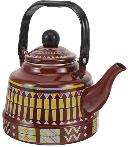 BESTonZON Emaille-wasserkanne Mit Deckel Praktischer Kaffeekessel Für Tee Kaffee Kakao Langlebiges Haushaltsaccessoire Für Zuhause Camping Und Reisen