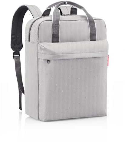 reisenthel allday backpack M herringbone grey - vielseitiger Rucksack für Alltag, Reisen, Einkaufen oder Arbeit - wasserabweisend, Handgepäck zugelassen