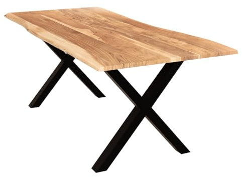 Liadomo Esstisch 160x85 Isa Natur, X-Gestell schwarz
