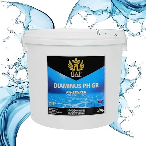 HAF® pH Senker/pH- / pH Minus Granulat 5 kg - Für eine schnelle & zuverlässige Senkung und Regulierung des pH-Werts in Pool, Schwimmbad & Whirlpool - Qualität: Made in Europe - Menge: 1 x 5 kg