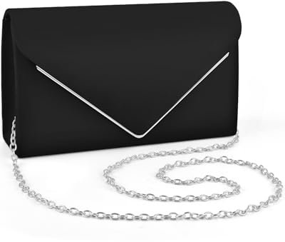 ERKOON Clutch Für Hochzeit, Clutches Abendtasche Unterarmtasche Tasche formelle Party-Handtasche für Hochzeit, Party, Cocktail, Abschlussball, Umhängetasche, Wildlederimitat mit abnehmbarer Kette
