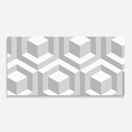 ARTHUB® Glasbild 60x150 cm, 5mm ESG | Moderne Wandbilder aus Glas für Wohnzimmer & Schlafzimmer, Wanddekoration, Wohnkultur, Abstrakte, 3d Square