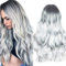 Liwein Parrucche, Parrucca Donna, con Parte Centrale Riccia di Capelli Sintetici Parrucca Ombre con Radici Scure, per Uso Quotidiano Partito Cosplay-28 Pollici/70CM