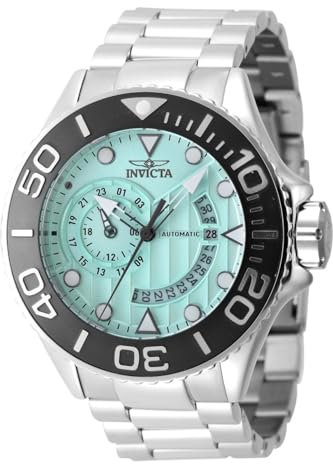 Invicta Grand Diver 47541 Herren Uhr - Wasserdicht - Analog - Automatikuhr - Edelstahl mit blauen zifferblat - 52mm
