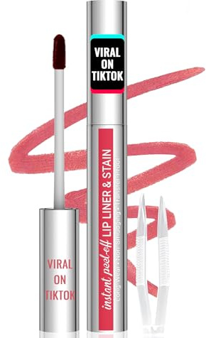 iMethod Lip Stain - Lip Liner Stain, Peel Off Lip Stain with Tweezer, Natural Long Lasting Lip Stain Peel Off, Waterproof, Easy to Use, Stay On All Day, Nude Pink