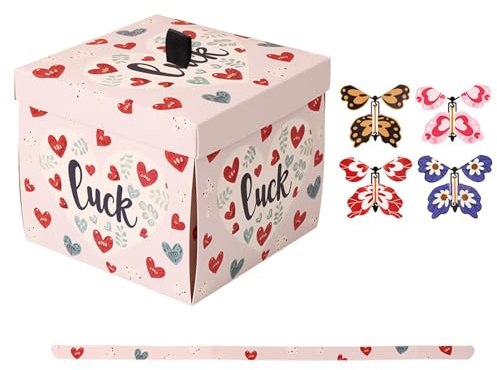 Yianyal Explodierende Geburtstagsbox, kreative, explodierende Schmetterlings-Geburtstagsbox, Valentinstagsgeschenkbox, zarte Überraschung, Geburtstagsbox, explosive Geschenkbox für Familie, Freunde,