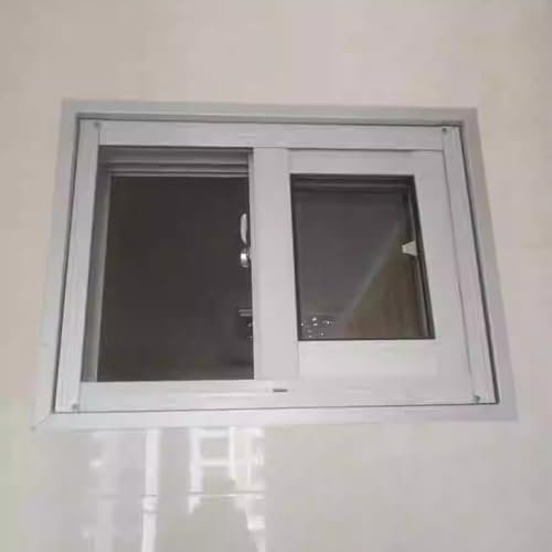 Kleines Kellerfenster für Badezimmer, mit Schloss und Bildschirm, weiß, bündige Montage, horizontales Schiebefenster, individuelle Größe, Ersatzfenster (B x H 60 x 40 cm)