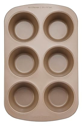 Stanley Rogers Ceramabake 6 Cup Texas Muffin Pan, Healthy Non-Stick Ceramic Bakeware, Bake Without PFAS, PTFE, PFOS, PFOA, Cadmium & Lead. Baking Tin for Cupcakes, Frittatas, and Mini Cakes