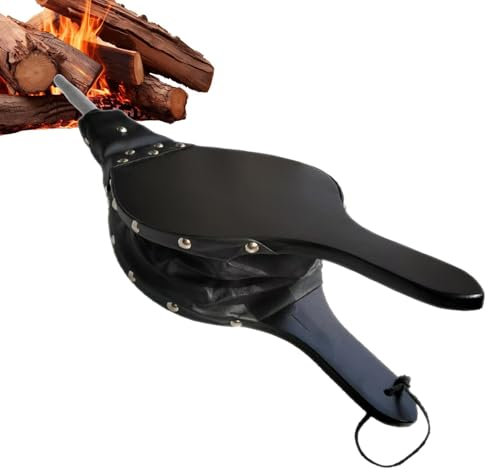 Jlobnyiun Lagerfeuerbalg, Kaminluftgebläse - Camping-Balgwerkzeug aus,Manuelle Handbalgpumpe, tragbarer Outdoor-Ventilatorbalg mit Trageband für Camping-Picknickgrill