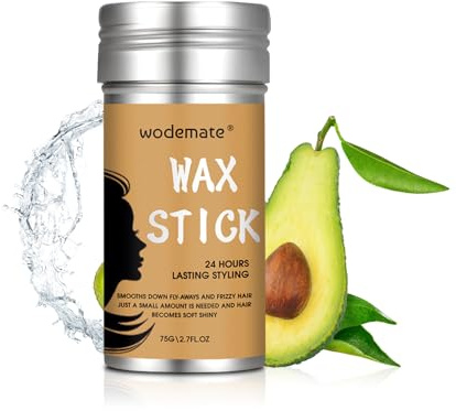 wodemate Hair Wax Stick, cire coiffante non grasse, bâton de soin pour les cheveux des femmes et des enfants, pommade coiffante pour les mèches rebelles, les chignons, les cheveux de bébé 2.7 Oz