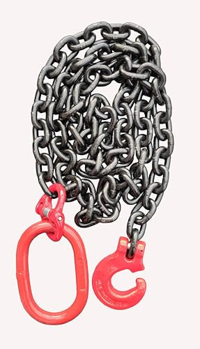 Forstkette Rückekette Chokerkette 13mm 10000daN Nutzlänge: 3m Forsthaken Aufhängering GK8 schwarz lackierte Kette nach EN818-2 hochfest und geprüft