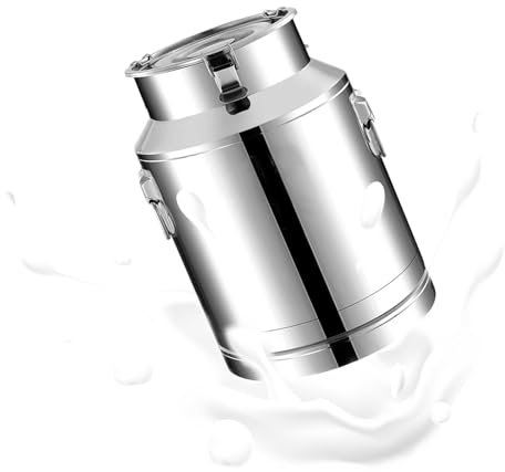 KELUNIS Pot à Lait, Seau à Lait Bidon à Lait Robuste FûT De Stockage De Liquides Bidon De Transport De Lait Pour Cuisine Restaurant FêTe,20L