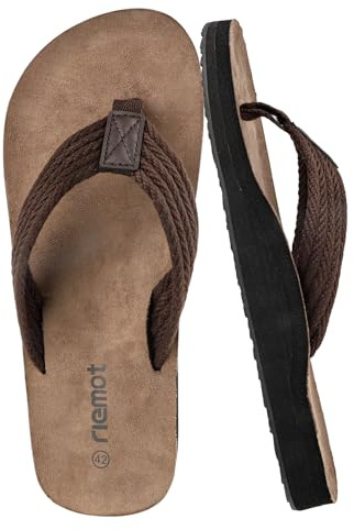 riemot Tongs Homme Confortables – Sandales Légeres, Antidérapantes, Tong Chaussures Été avec Support de Voûte Plantaire, Idéal Tongues pour Plage Piscine Jardin ou Loisirs Quotidiens, 42 EU