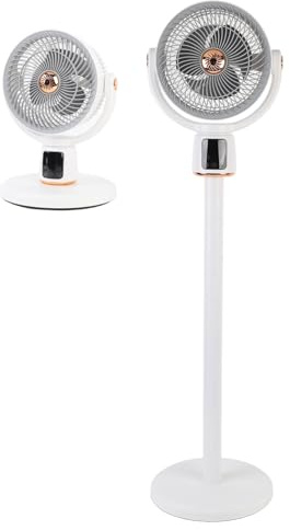 Gugxiom Pedestal Fan, Air Circulator, (135°+90°Auto Oscillation), Quiet Floor Fan with 12 Speeds, Remote, 12H Timer, Memory Function, Adjustable Height, Standing Fan for Bedroom