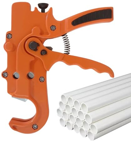 Cortatubos de PVC - Cortatubos profesional para tubos resistentes, tijeras ergonómicas para tubos de PVC y PPR/, ideal para fontaneros y trabajos domésticos
