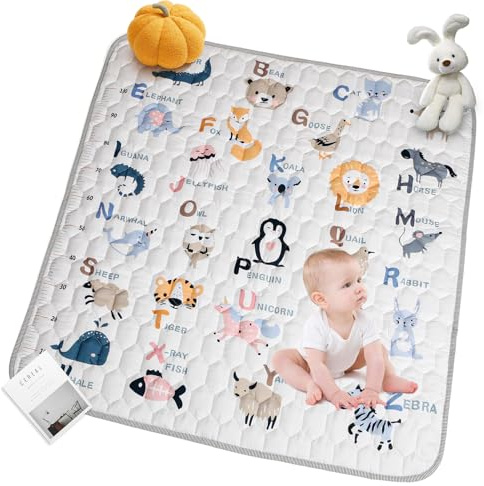 Zaxiva Tappeto Bambini 110x110cm, Tappeto Morbido Bambini, Tappeto Protezione Neonato, Tappeto per Bambini Rimbalzante e Lavabile, Tappeto per Interno/Esterno, Perfetto per i Primi Passi